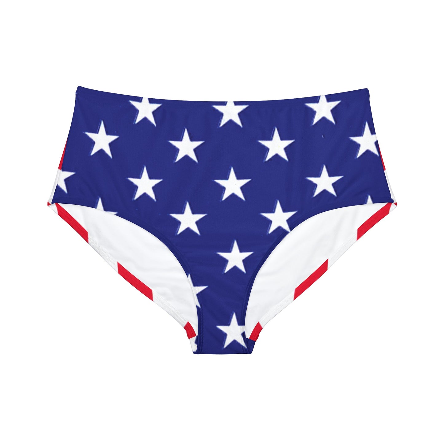 American Flag High-Waist Bikini Bottom